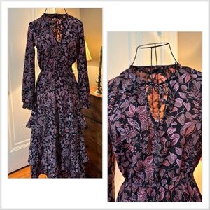 Maxi Breathable Autumn Theme Multicolor Dress XXS-S